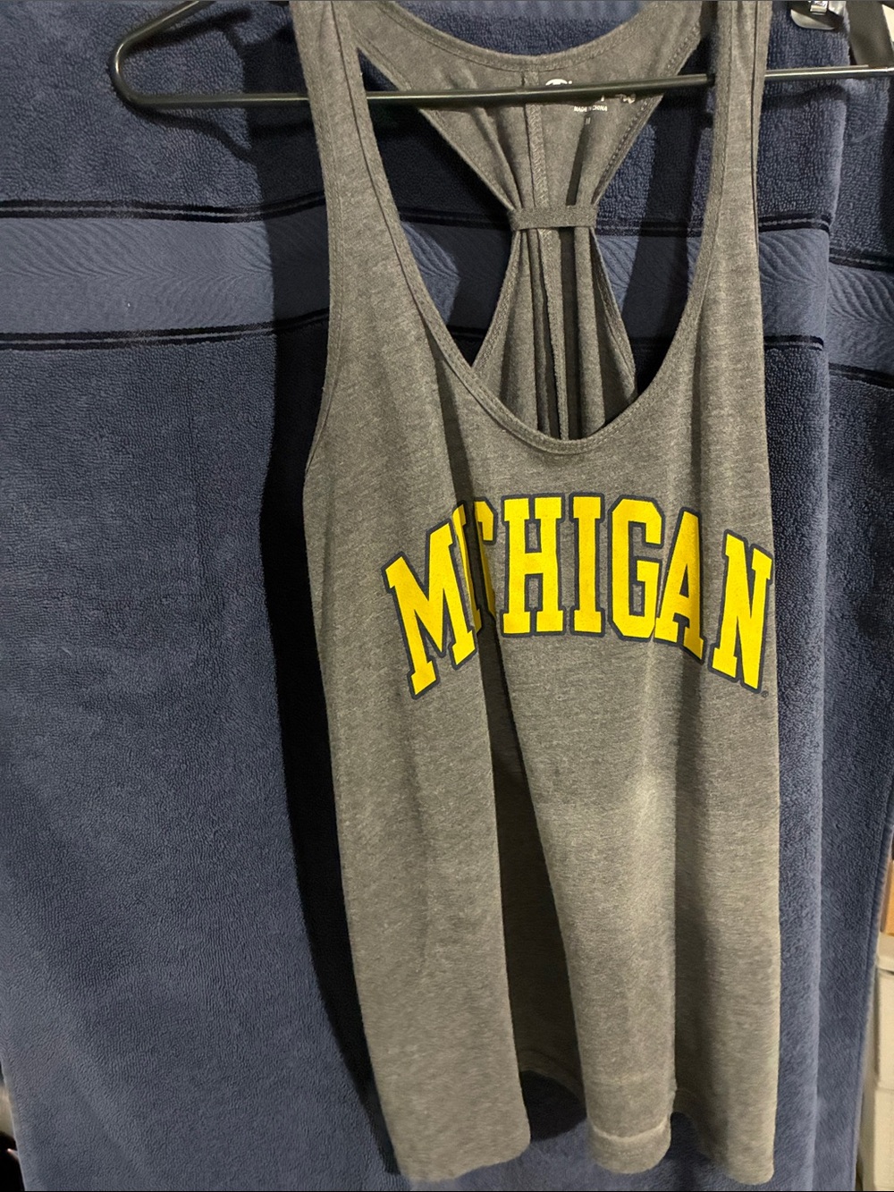 Gray Michigan Racerback Tank